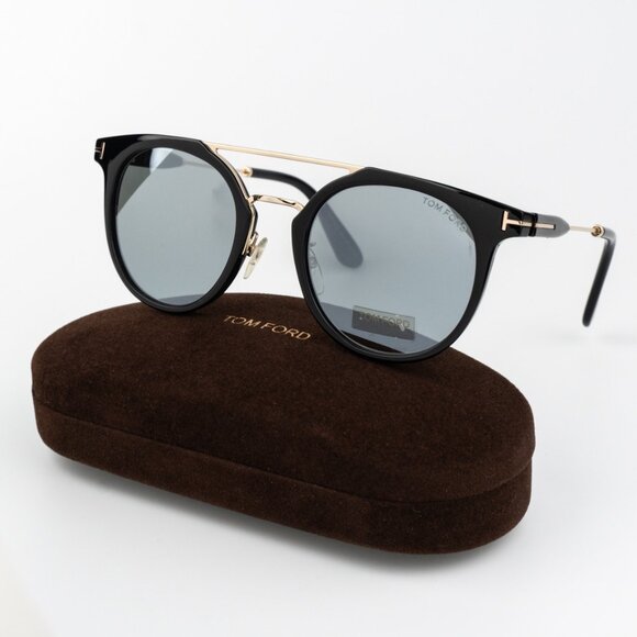 Tom Ford Men Sunglasses Black Grey Round FT0480-D/S 01C BRAND NEW